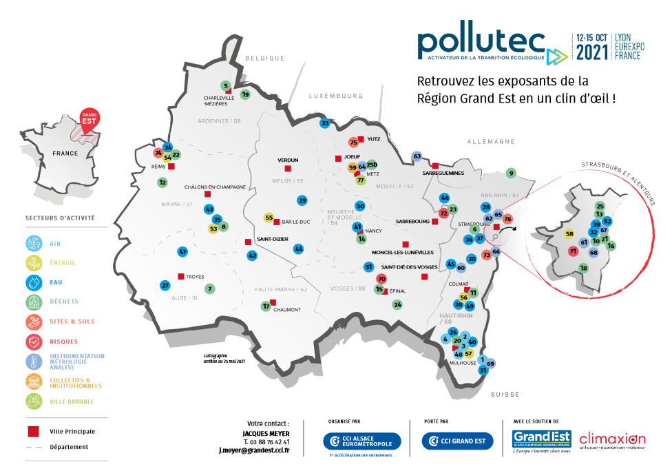 Cartographie des exposants Pollutec