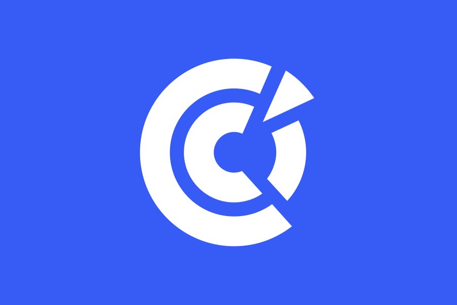 Logo CCI sur fond bleu